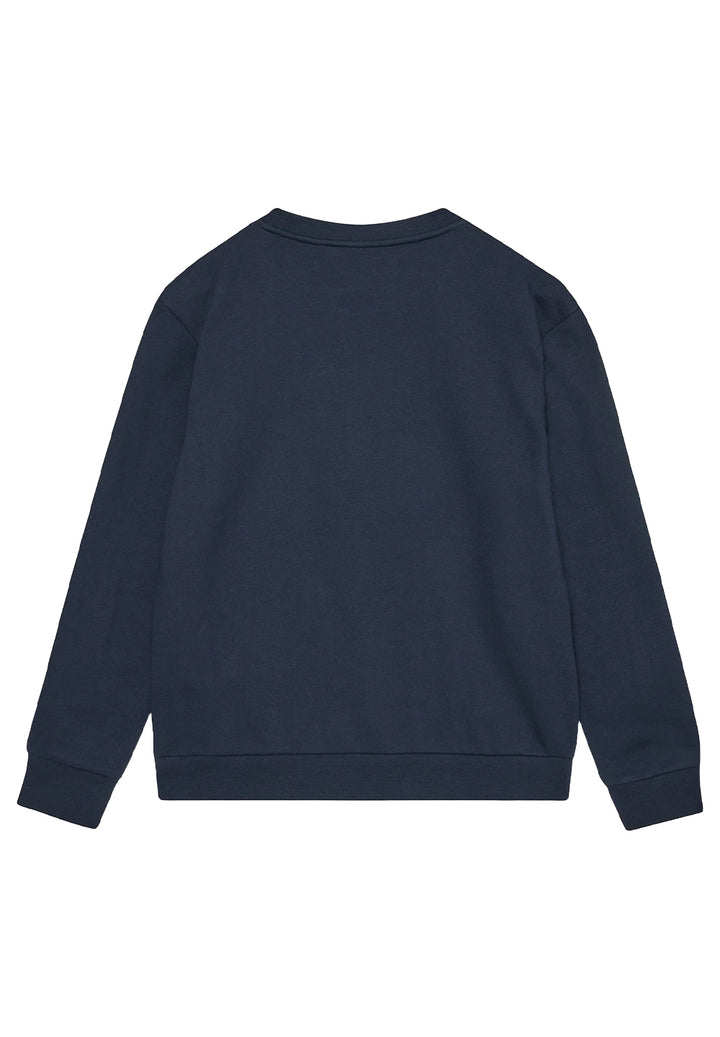 Sudadera de cuello redondo azul para niño