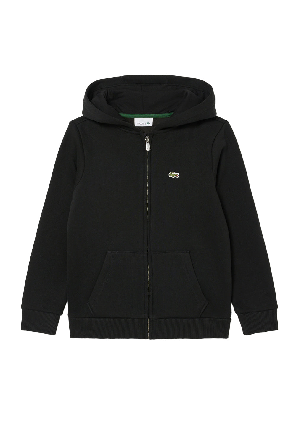 Sudadera con cremallera y capucha negra para niño