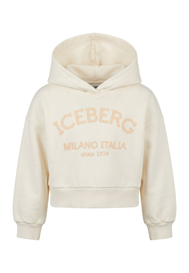 Felpa cappuccio bianca per bambina