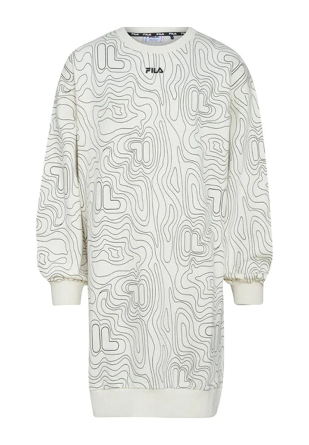 Vestido sudadera blanco y negro para niña