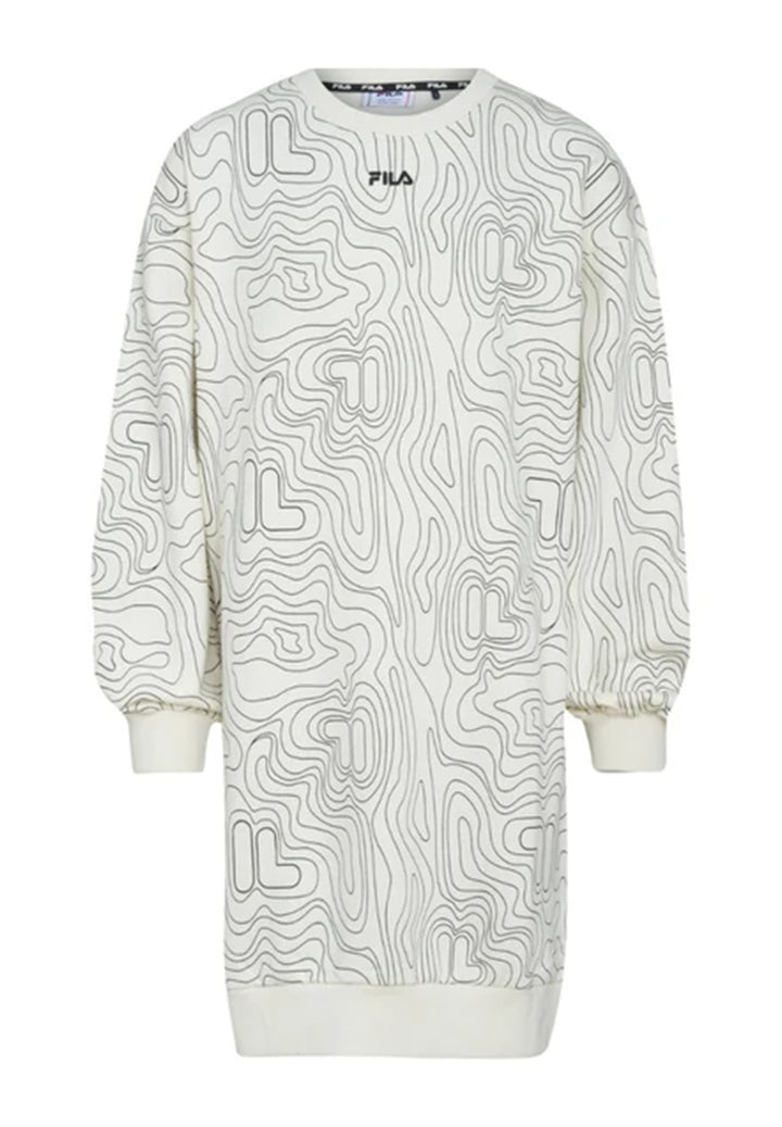 Vestido sudadera blanco y negro para niña