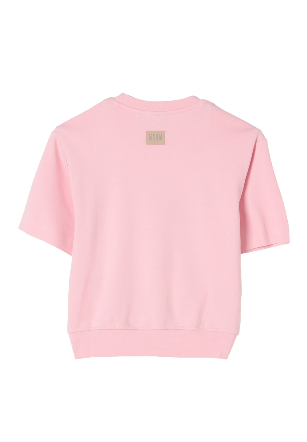 Sweat-shirt ras du cou rose pour fille