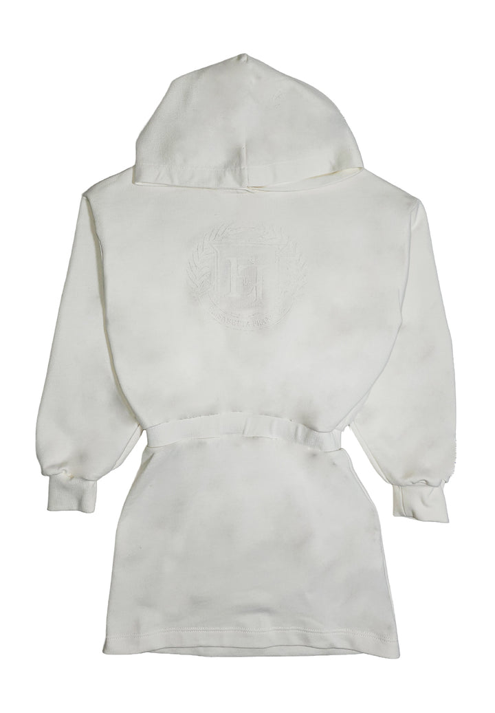 Cream hoodie dress for baby girl