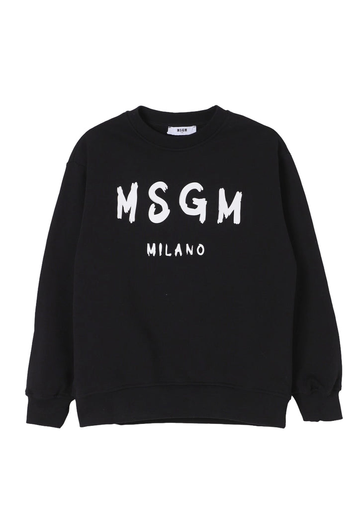 Black crew neck sweatshirt for boys