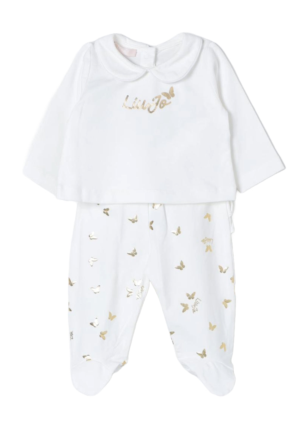 Cream-colored baby girl outfit