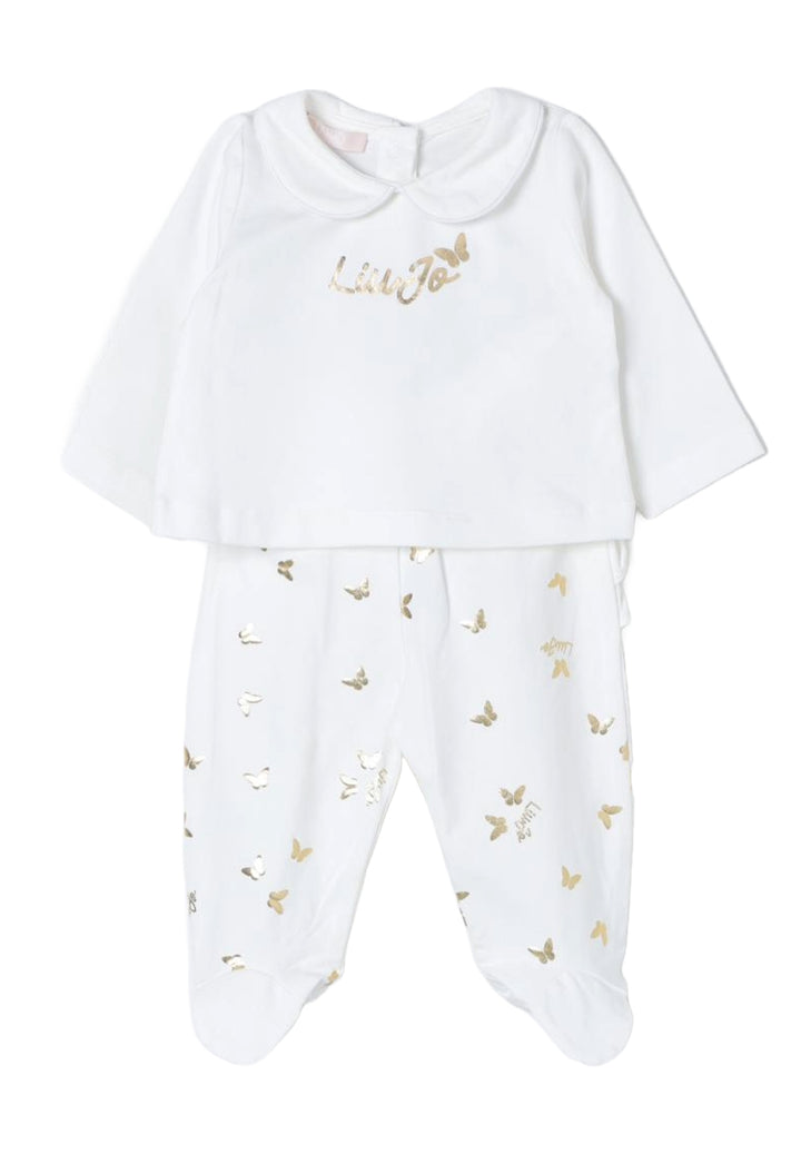 Cream-colored baby girl outfit