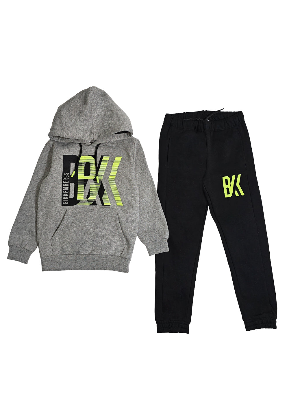 Conjunto de sudadera gris y negro para niño