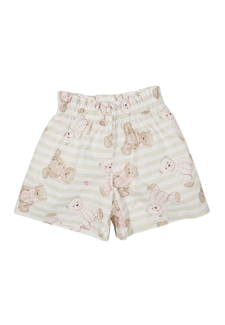 Short blanc-beige pour fille