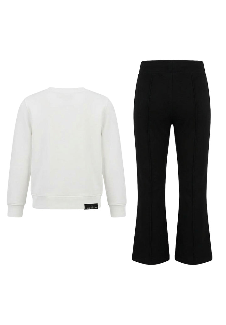 Schwarz-weißes Sweat-Set für Mädchen