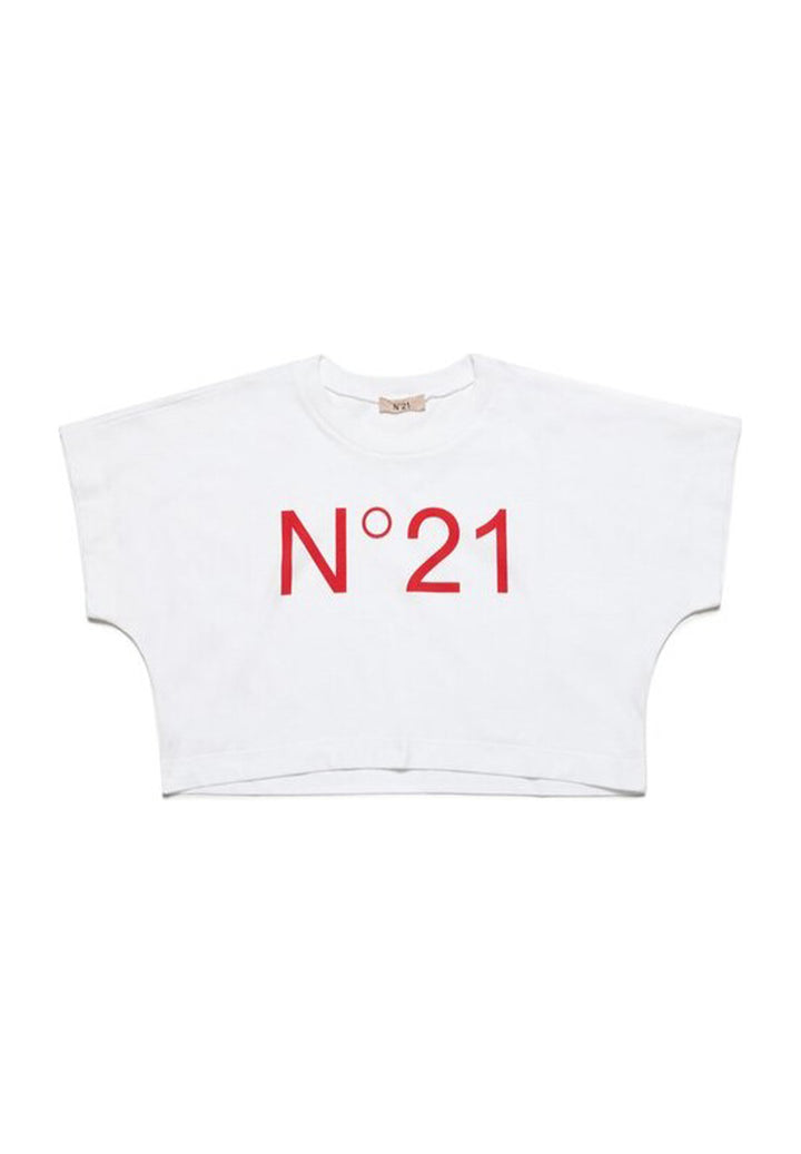 T-shirt court blanc pour fille