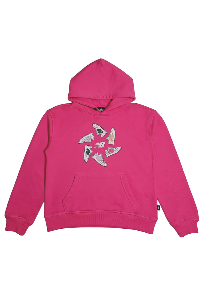 Sudadera con capucha fucsia para niña