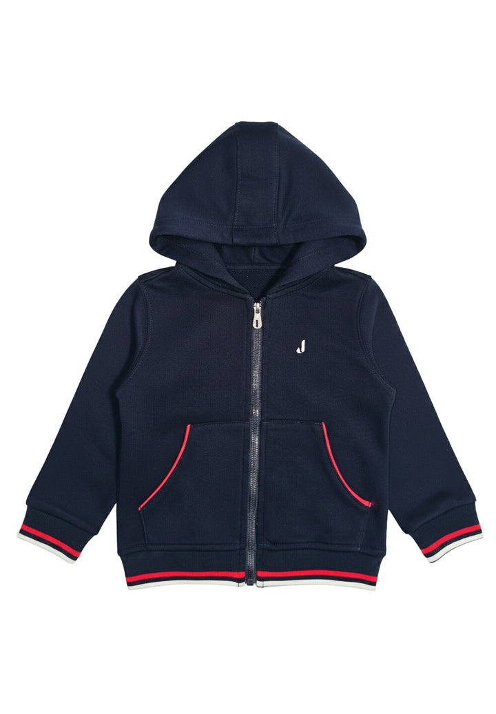 Navy blue zip-up sweatshirt for baby