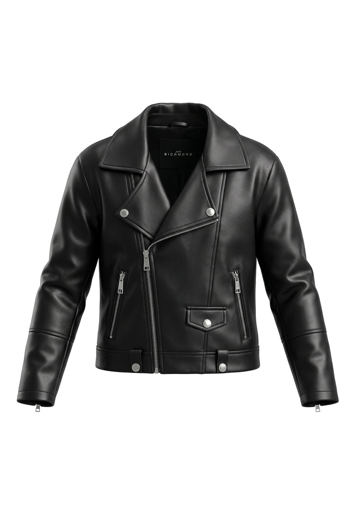 Black leather jacket for girl