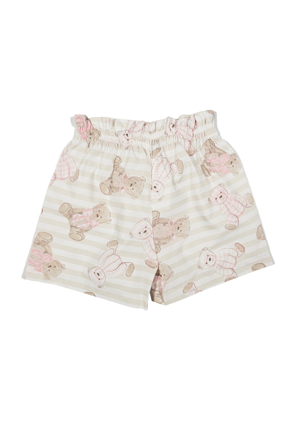 Short blanc-beige pour fille