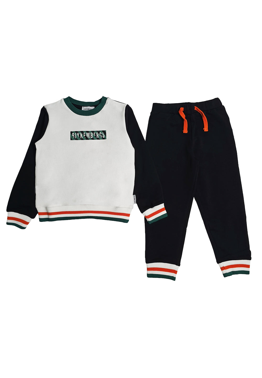Conjunto de sudadera blanco y negro para niño