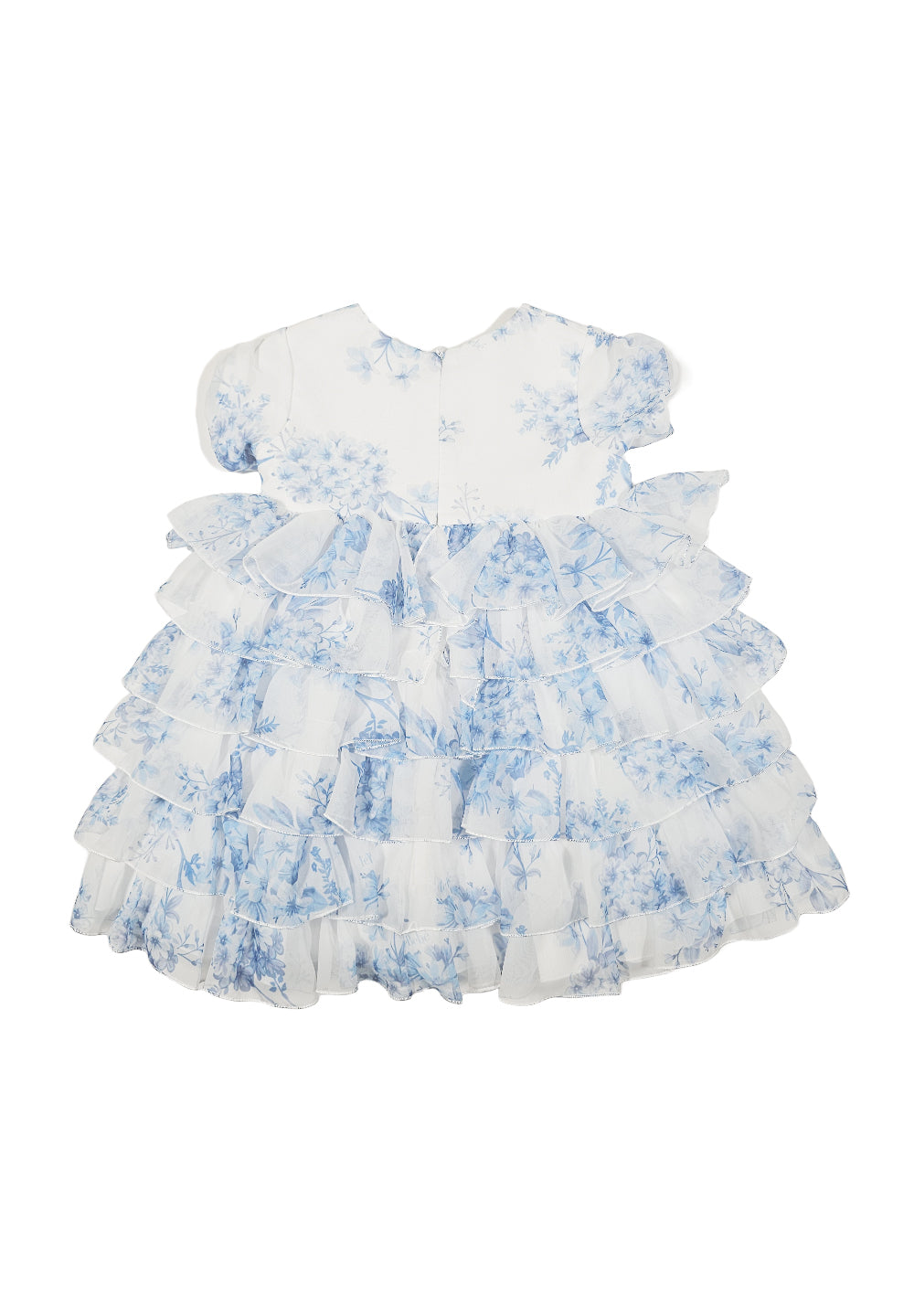 Robe blanche et bleu clair pour bébé fille nouveau-né