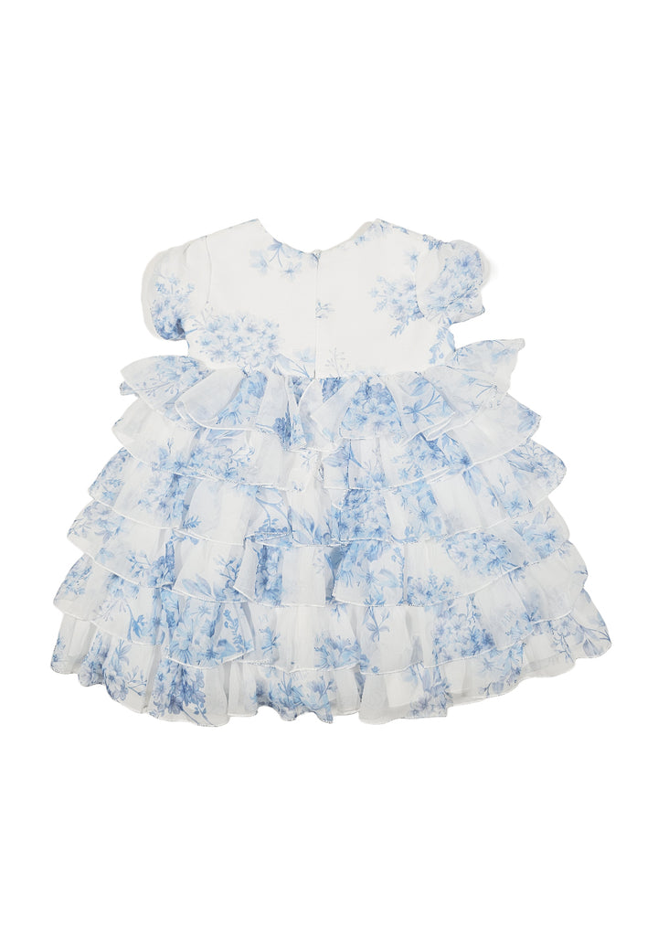 Robe blanche et bleu clair pour bébé fille nouveau-né