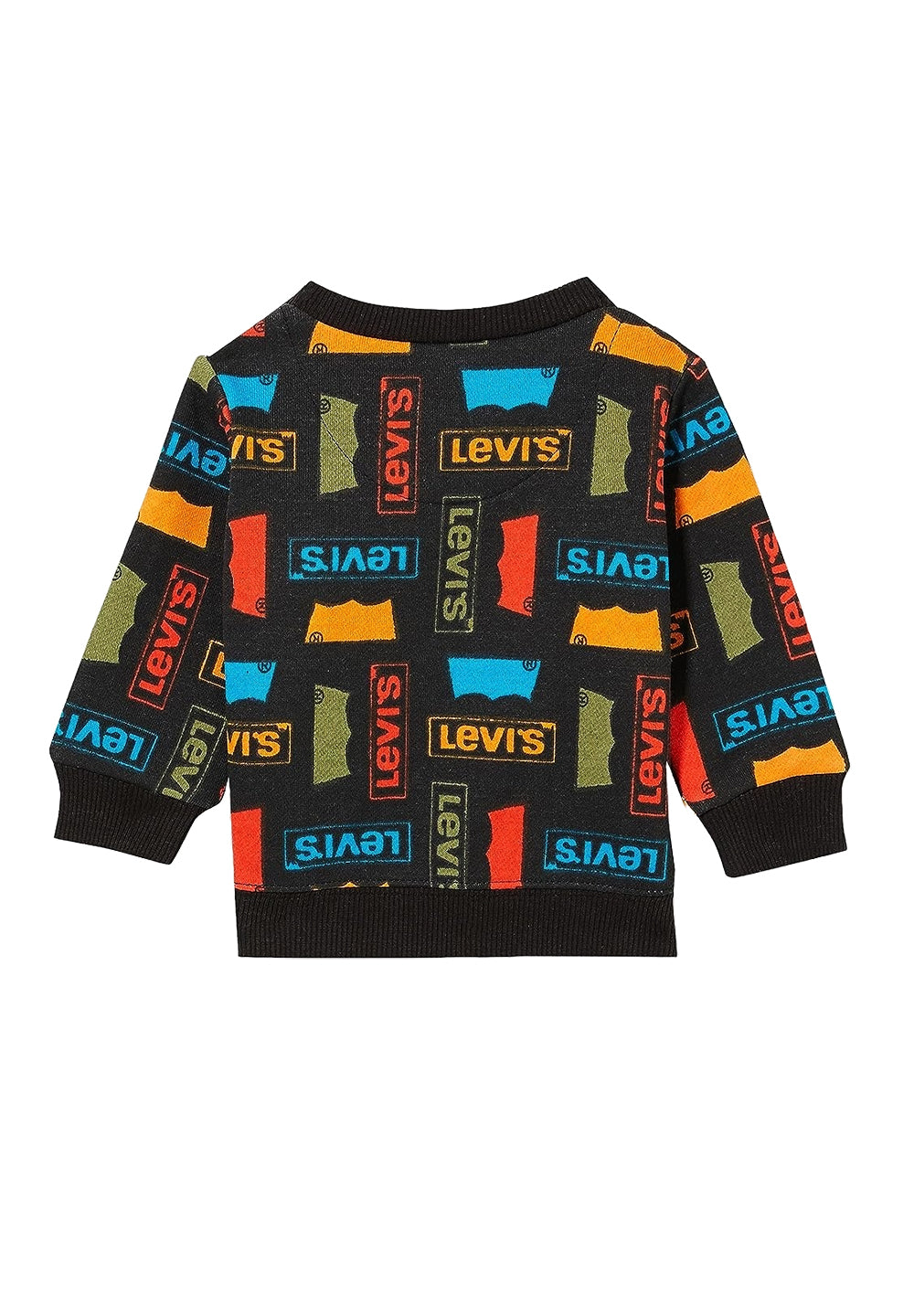 Sweat-shirt noir à col rond pour nouveau-nés