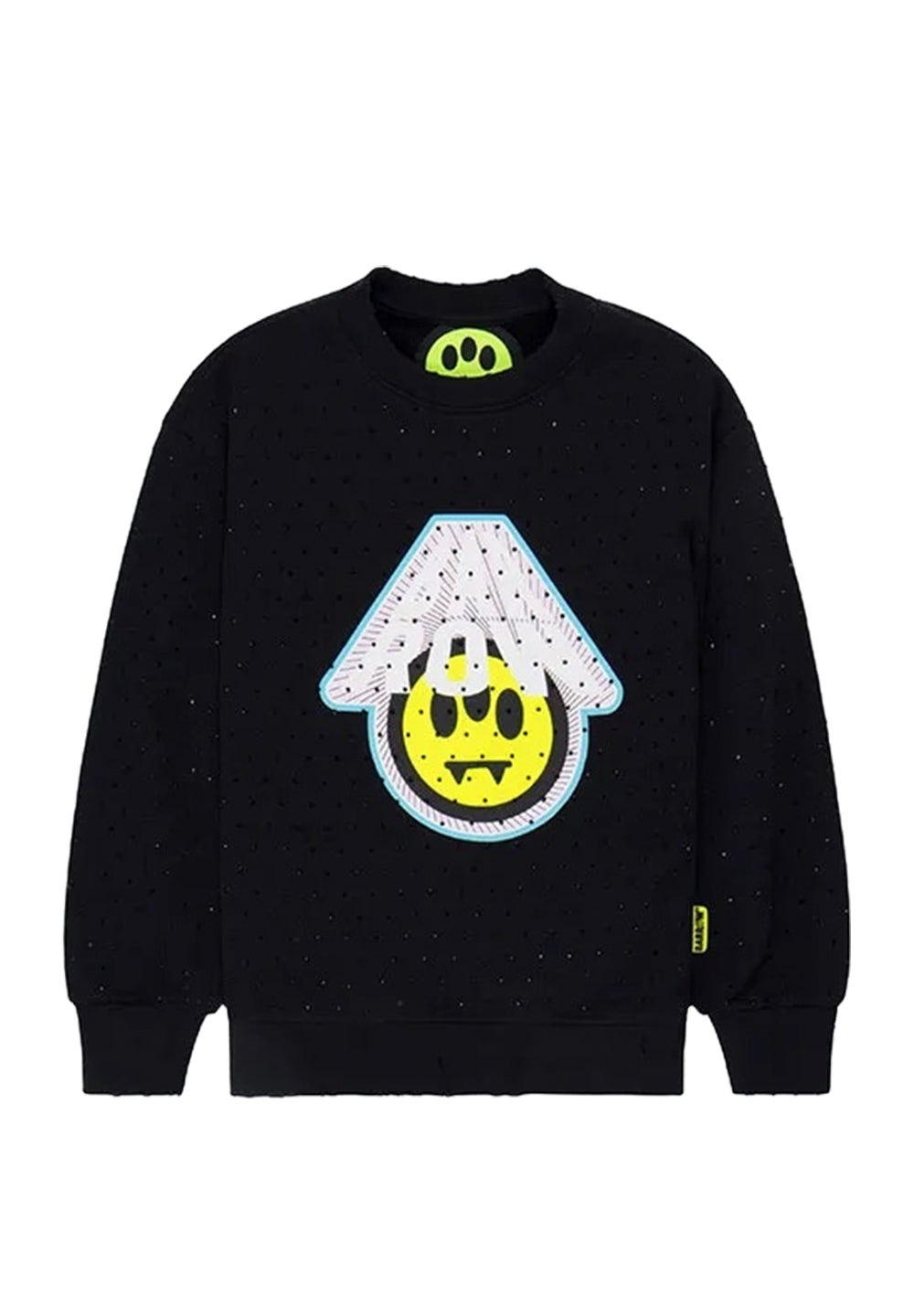 Sudadera de cuello redondo negra para niña