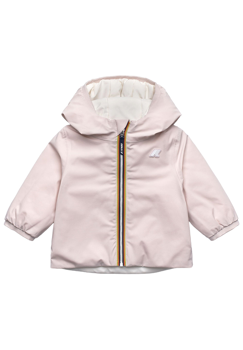 Reversible pink-white jacket for baby girl