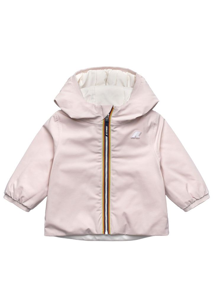 Reversible pink-white jacket for baby girl