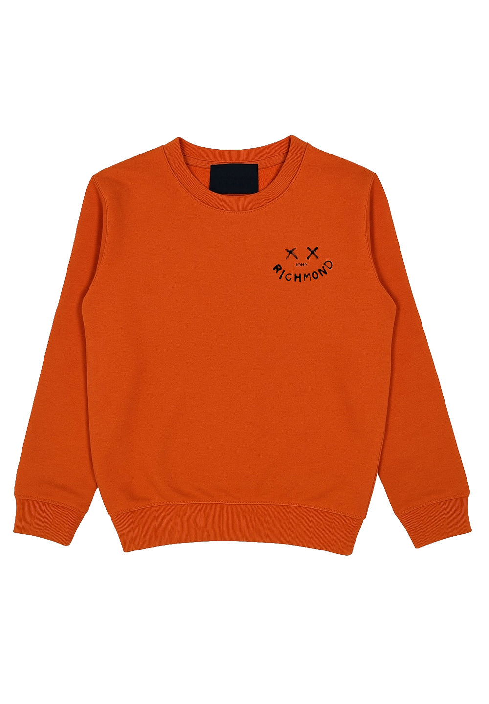 Sudadera de cuello redondo naranja para niño