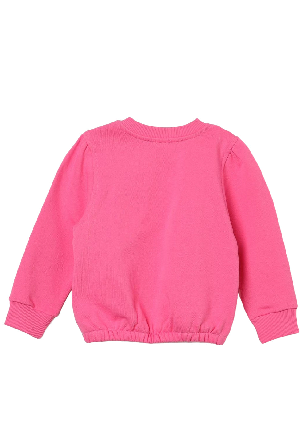 Sudadera de cuello redondo fucsia para niña
