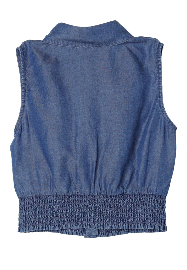 Camisa vaquera azul para niña