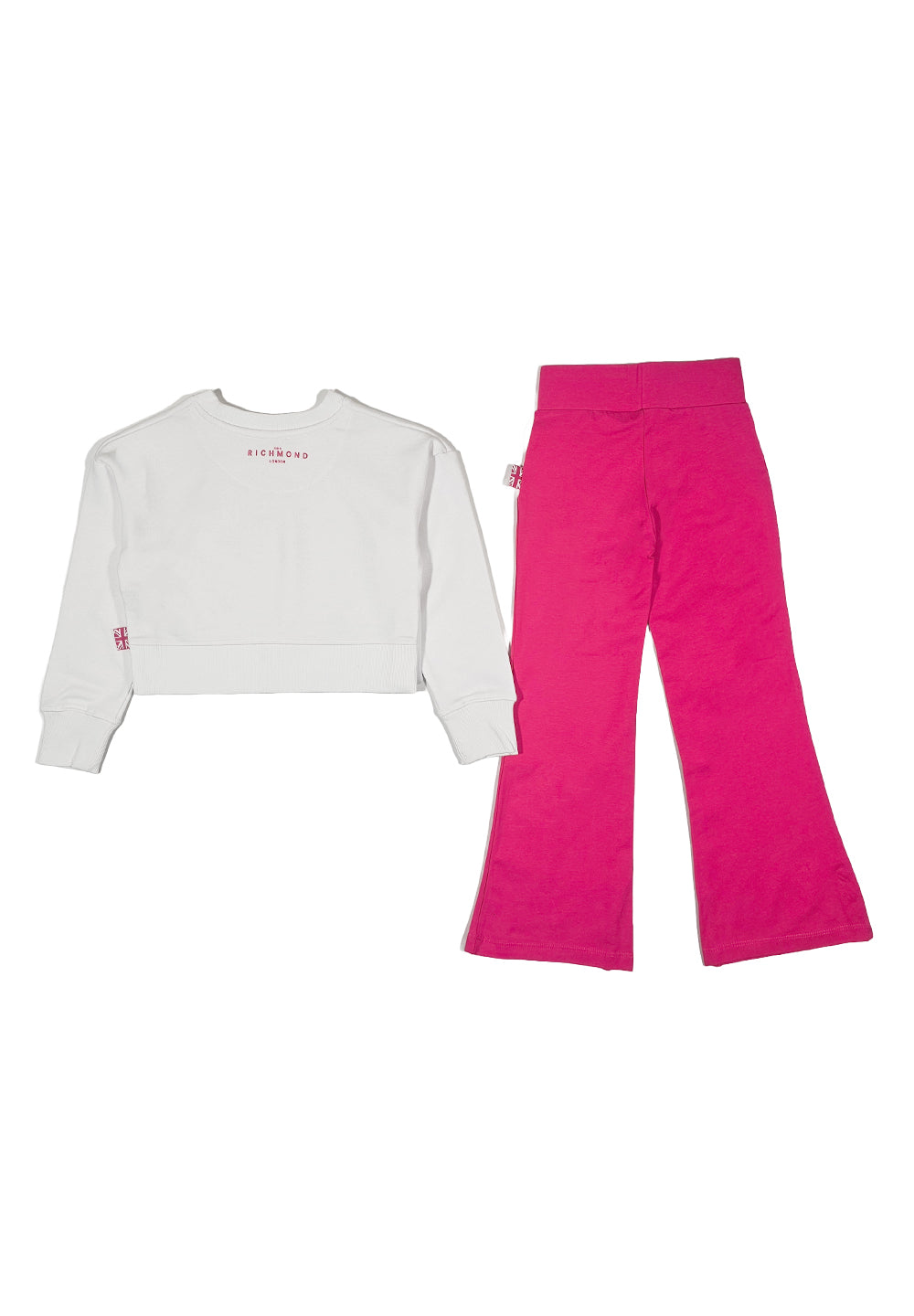 Weiß-fuchsiafarbenes Outfit für Mädchen