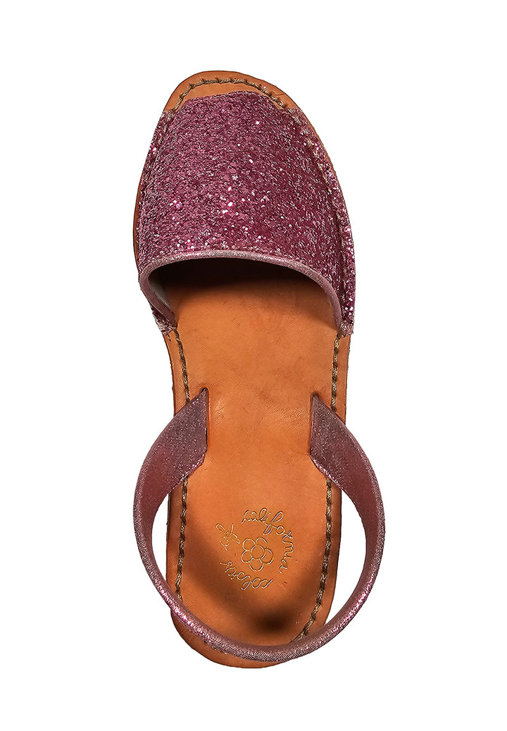 Sandalias de purpurina rosa para niña