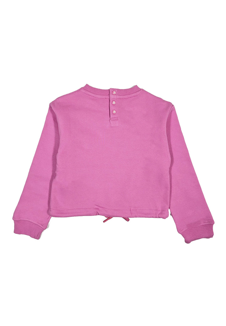 Sweat-shirt ras du cou rose pour fille