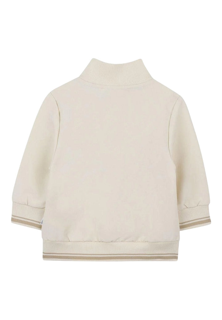 Sudadera con cremallera beige para bebé