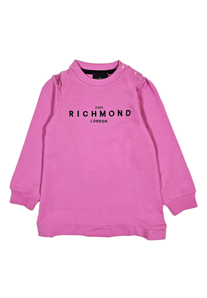Robe sweat-shirt rose pour fille