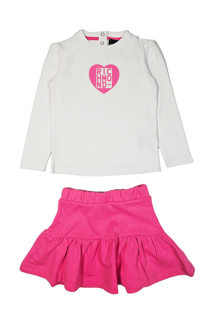 Weiß-rosa Outfit für Mädchen