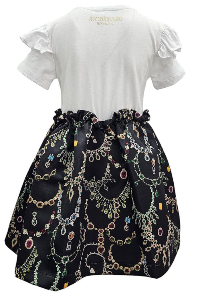 Vestido blanco y negro para niña