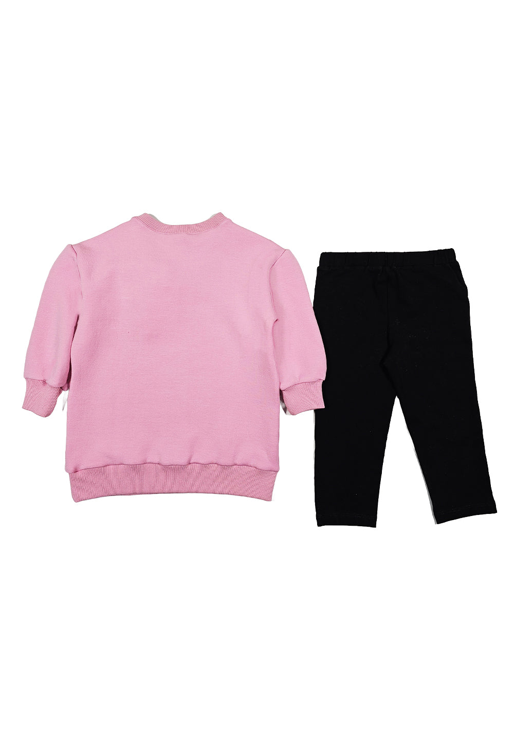 Ensemble sweat-shirt rose et noir pour fille