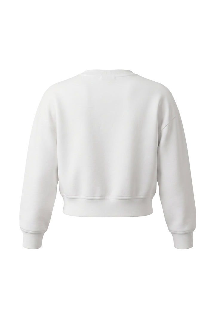 Weißes Sweatshirt mit Rundhalsausschnitt für Mädchen