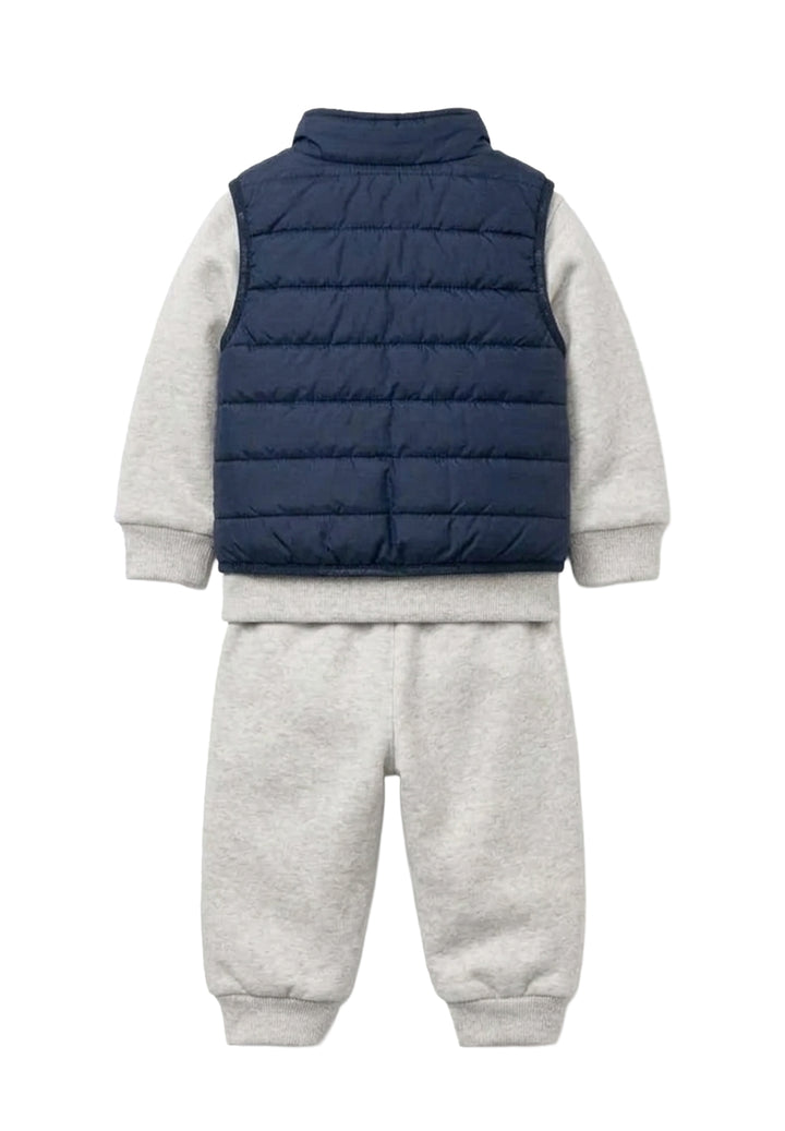 Baby boy's 3-piece grey-blue suit