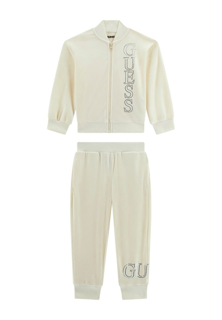 Conjunto de sudadera color crema para niña