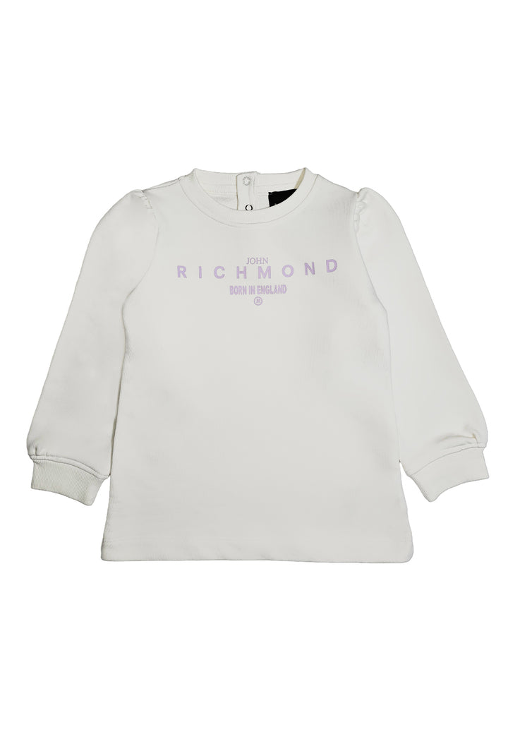 Robe sweat blanche pour bébé fille