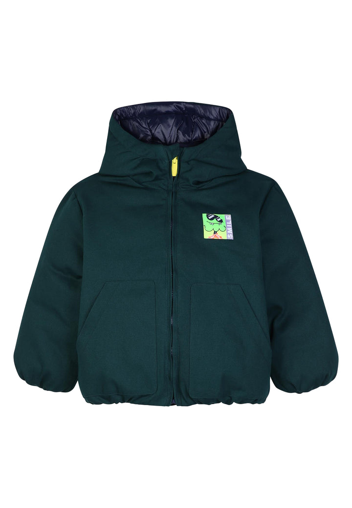 Reversible green and blue jacket for boys