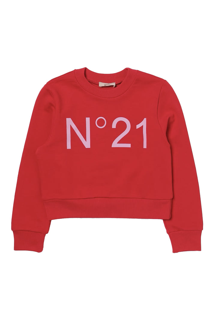Red crew neck sweatshirt for girls