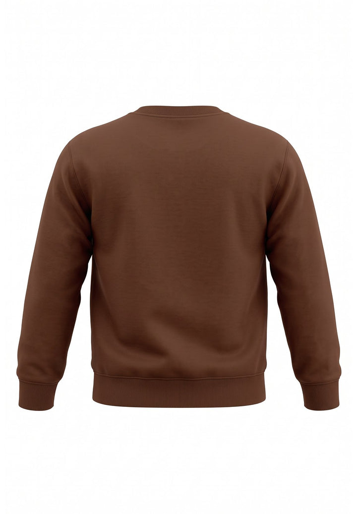 Felpa girocollo marrone scuro unisex