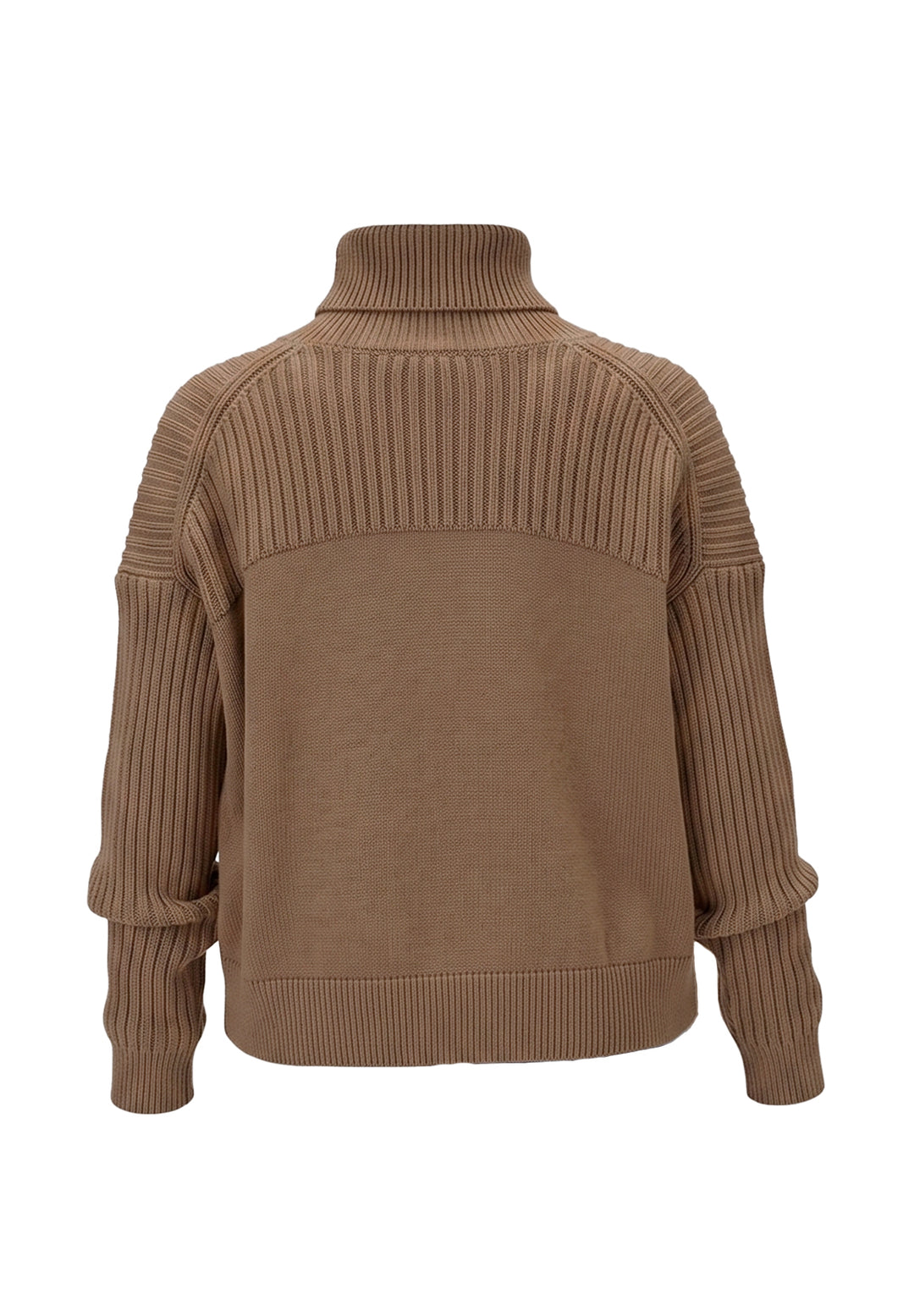 Jersey de cuello alto marrón para niña