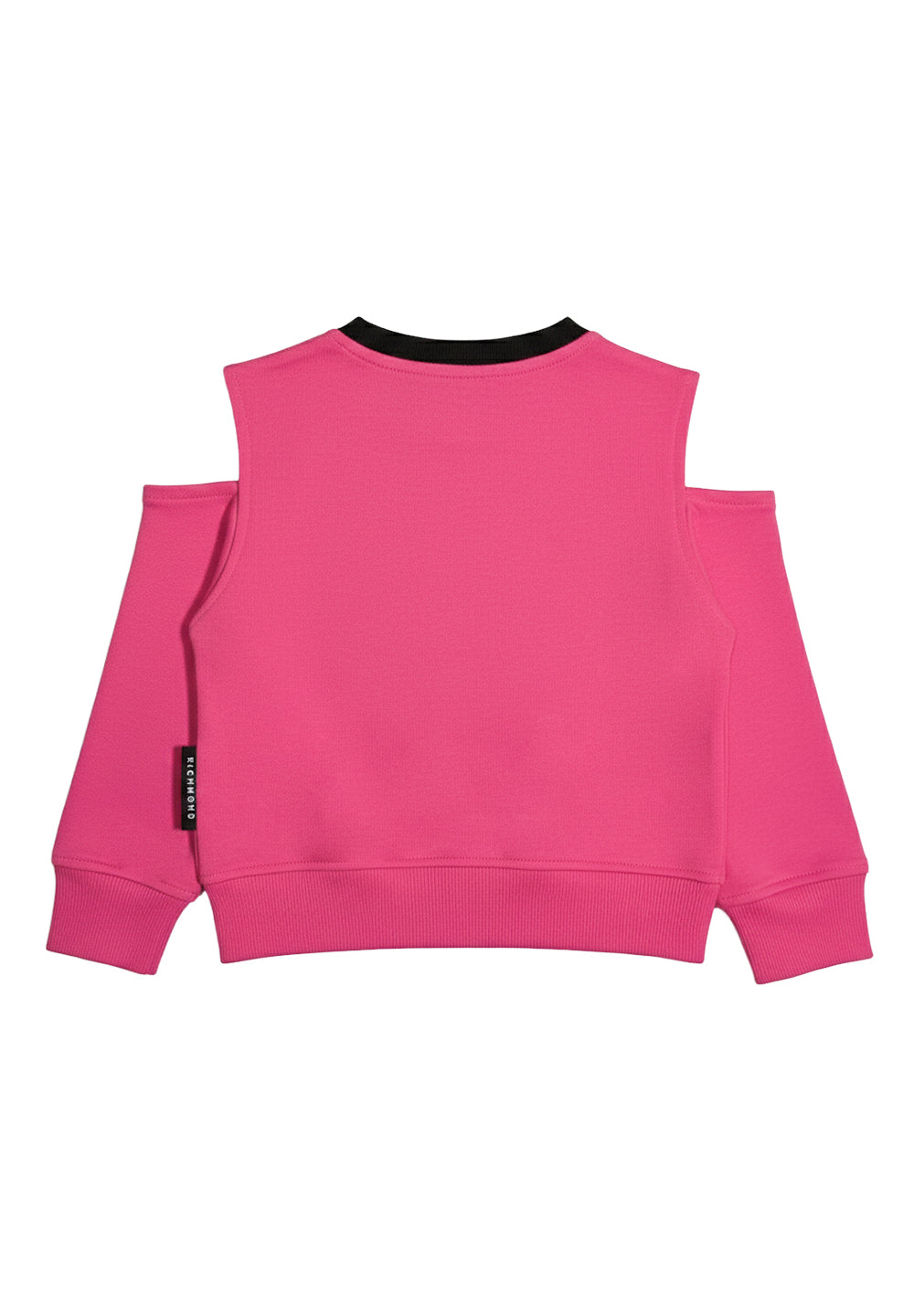 Sudadera de cuello redondo fucsia para niña