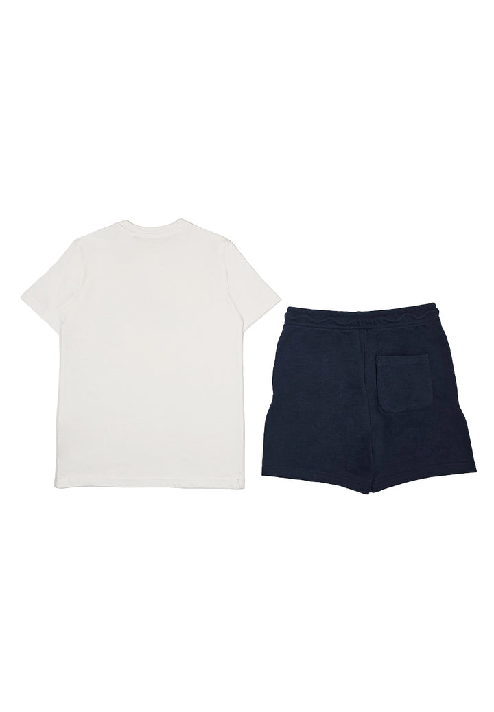 Weiß-blaues Sweatshirt-Set für Jungen