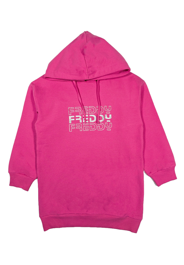 Robe sweat fuchsia pour fille
