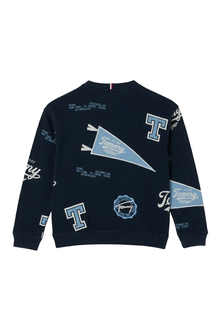 Felpa girocollo blu navy per neonato