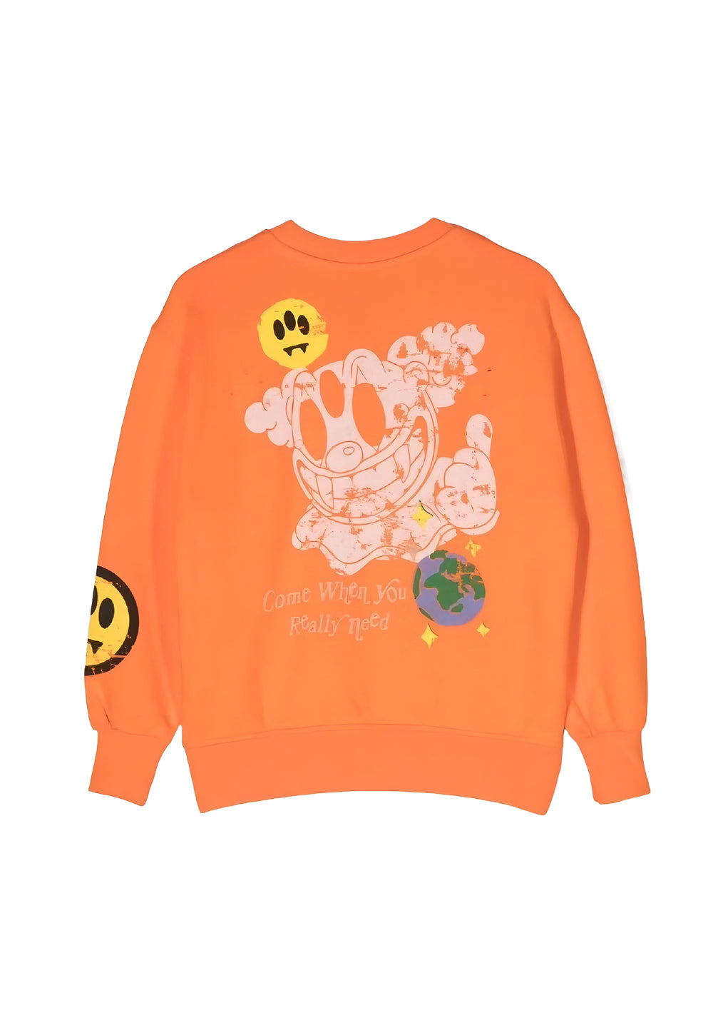 Sweat-shirt orange à col rond pour enfant