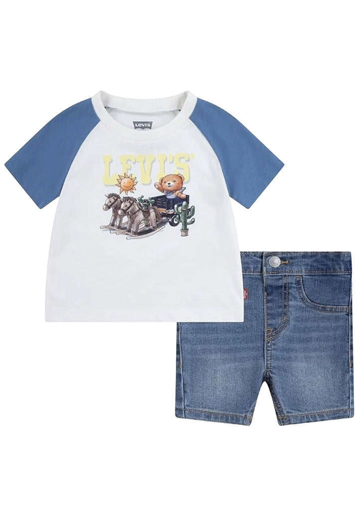 White and blue outfit for baby boy